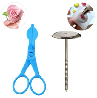 3Pcs/2Pcs/1Pcs Blauw Piping Bloem Schaar + Nail Icing Bak Cake Decorating Cupcake Gebak gereedschap Nail Decor Set Keuken Tool 2stk reeks