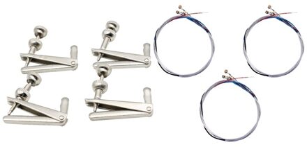 3Pcs 4 String Set Zilveren Bal Voor 4/4 Viool Met 4 Stuks 3/4-4/4 Zilveren Cello Fijnstemmer fiddle String Richter Onderdelen