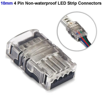 3pcs 4pin LED Strip Connector 10mm Wire Connector For 5050 RGB Non Waterproof Led Strip Lights To Wire Connection Use