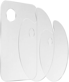 3Pcs Acryl Verf Palet Clear Art Palet Verf Palet Voor Diy Craft Art Schilderen Plaat