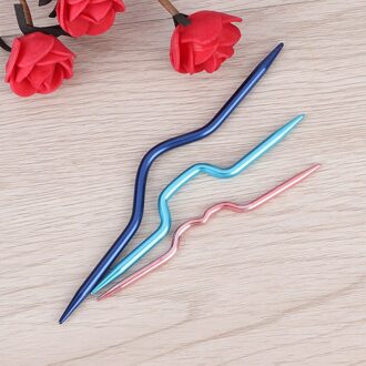 3Pcs Aluminium Diy Crooked Twist Gebogen Naald Craft Diy Tool Naaien Stitch Knit Gereedschap Breinaalden Pins Haaknaalden