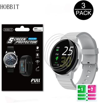 3Pcs Anti-Scratch Beschermfolie Voor Lemfo T4 Pro 1.3 Inch Smart Horloge Volledige Dekking Screen Protector Hydrogel film Niet Glas