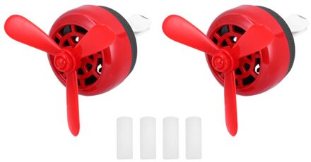 3Pcs Auto Airconditioner Outlet Auto Parfum Aromatherapie Luchtuitlaat Auto Decoratie (1Pcs Legering Rood Patroon, 2Pcs Aromatherap rood 1