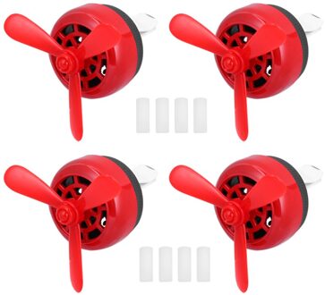 3Pcs Auto Airconditioner Outlet Auto Parfum Aromatherapie Luchtuitlaat Auto Decoratie (1Pcs Legering Rood Patroon, 2Pcs Aromatherap rood 2