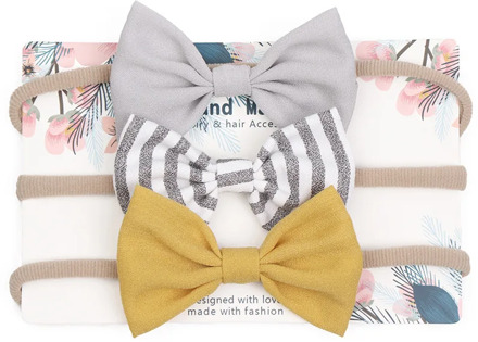 3pcs Baby Headband Cute Bow Girl Head Bands Turban Newborn Flower Elastic Headbands Hairbands Kids Baby Hair Accessories