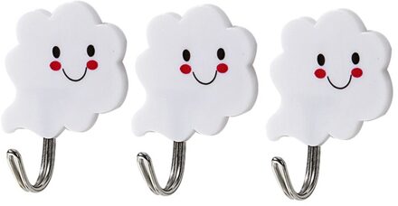 3Pcs Badkamer Keuken Wolken Hanger zelfklevende Haken Stok Muur Opknoping Deur Kleren Handdoekhouder Rekken Keuken Accessoires