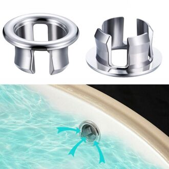 3Pcs Badkamer Wastafel Sink Overloop Ring Wastafel Gaten Ronde Insert Chrome Hole Cover Cap Plastic Wastafel Cover Voor Badkamer keuken