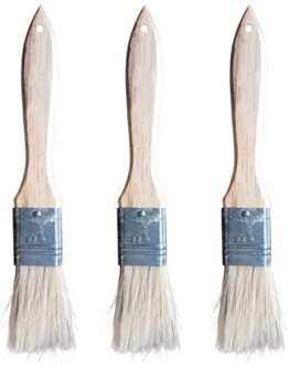 3Pcs Borstel Verf Borstel Hittebestendig Varken Borstel Houten Handvat Barbecue Borstel Olie Pastry Borstels Outdoor Camping gereedschap