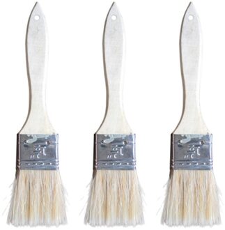 3Pcs Borstel Verf Borstel Hittebestendig Varken Borstel Houten Handvat Barbecue Borstel Olie Pastry Borstels Outdoor Camping gereedschap