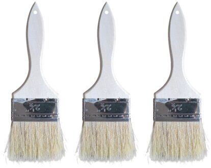 3Pcs Borstel Verf Borstel Hittebestendig Varken Borstel Houten Handvat Barbecue Borstel Olie Pastry Borstels Outdoor Camping gereedschap