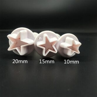 3Pcs Cake Decorating Mallen Siliconen Mini Star Plunger Fondant Mold Biscuit Cookies Cutter Cake Decor Gereedschap