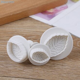 3Pcs Cake Rose Leaf Plunger Fondant Decorating Sugar Craft Mold Cutter Cake Decorating Gebak Cookie Cake Gereedschappen