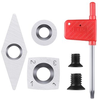 3Pcs Carbide Cutters Inserts Set Carbide Cutters Voor Houtdraaien Combinatie Set Omvat Vierkante Ronde En Diamant Vormige