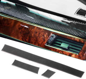 3Pcs Carbon Fiber Dashboard Panel Trim Cover Decoratie Fit Voor 5 Serie E60 E61 2004 Auto Accessoires