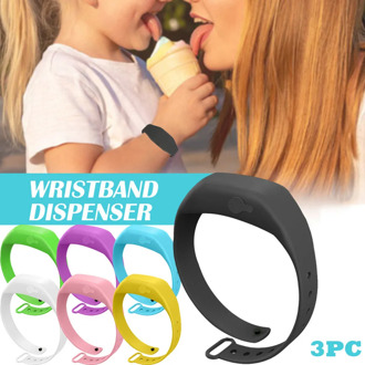3PCS Child Wristband Hand Dispenser Adjustable Wristband Hand Silicone Bracelet Multicolor Sanitizer Dispenser Pump Disinfectant