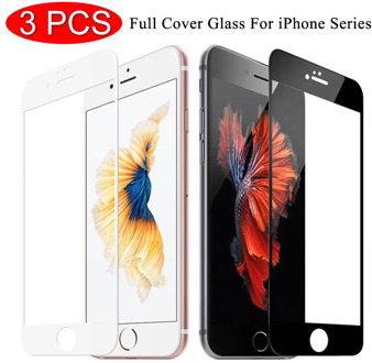 3PCS Curved Edge Protective Glass on For iPhone 7 8 6 6s Plus SE 2020 Tempered Glass Film on iPhone X XR XS Max Screen Protector
