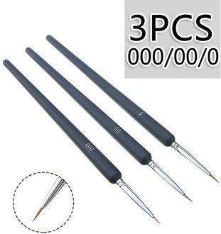 3Pcs Detail Penselen Haak Lijn Pen Aquarel Zacht Haar Olieverf Fijn Wezel Haar Handgeschilderde Borstel Acryl schilderen