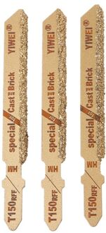 3Pcs Diamond Jig Zaagblad 3 "T150 Carbide Graan 50 Grit T-Schacht Decoupeerzaagbladen Keramische Tegel snijgereedschap