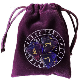 3Pcs Diverse Polyhedrale Dobbelstenen Set Met Paars Tasje Voor Waarzeggerij Party Entertainment Games