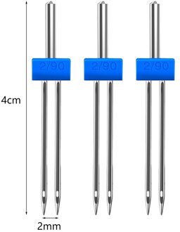 3Pcs Double Twin Naald Pins Staal Twin Stretch Machine Naalden 2Mm 3Mm 4Mm Huishoudelijke Multi Functie naaimachine Accessoires