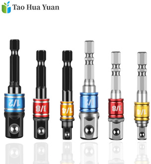 3PCS Drill Socket Adapter Converter For Impact Driver With Hex Shank To Square Socket Drill Bits Bar Extension Set 1/2 3/8 1/4 A