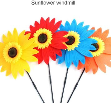 3Pcs Dubbele Laag Zonnebloem Windmolen Kleurrijke Gazon Wind Spinner Kinderen Speelgoed Outdoor Tuin Ornamenten Yard Garden Decoratie