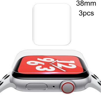 3Pcs Film Cover Voor Apple 4 3 2 1 Iwatch Smart Horloge Explosieveilige Screen Protector Volledige Dekking high Definition Anti-Shock 3stk 38mm