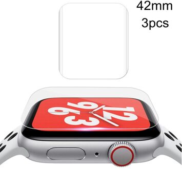3Pcs Film Cover Voor Apple 4 3 2 1 Iwatch Smart Horloge Explosieveilige Screen Protector Volledige Dekking high Definition Anti-Shock 3stk 42mm