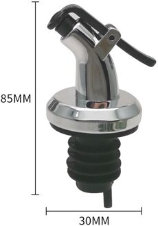 3Pcs Flessenstop Lekvrije Wijn Fles Stop Dop Wijn Schenker Tuit Stopper Dispenser Olijfolie Sproeier Keuken tool 1 stk helder zilver
