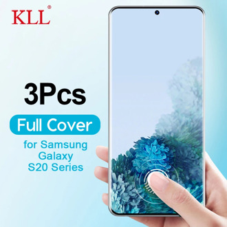 3Pcs Full Cover Curved Edge Tempered Glass for Samsung Galaxy S20 Plus Screen Protector for Samsung S20 Ultra Protective Glass