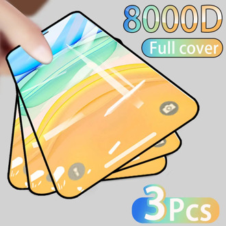 3PCS Full Cover Protective glass on For iPhone 11 Pro Max tempered Glass Film On iPhone X XR XS Max Screen Protector Curved Edge