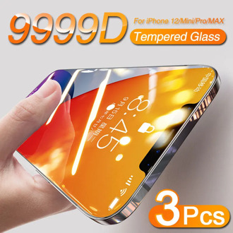 3Pcs Full Cover Tempered Protective Glass For iPhone 11 12 Pro Max Mini X XR XS MAX Screen Protector On iPhone 7 8 Plus SE 2020