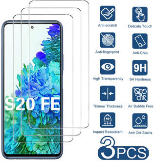3PCS Full Protective Glass For Samsung S20 FE S10e S10 Note 10 Lite Tempered Glass For A70 A50 A30 A71 A51 A31 A21 A21s A10 A11