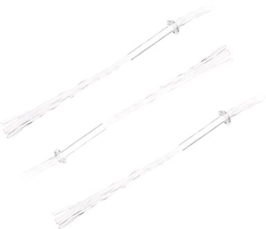 3Pcs Glazen Buis Olie Lamp Lont Houder Adapter Met 4.7 Inch Ronde Katoenen Lont Wit