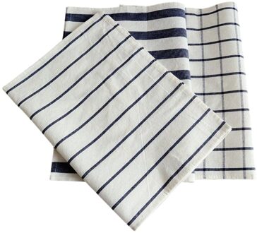 3Pcs Grid Streep Thee Handdoeken Tafel Rechthoekige Tafel Covers Katoen Placemats Home Plaat Matten Thuis Keuken (Diverse Kleur)