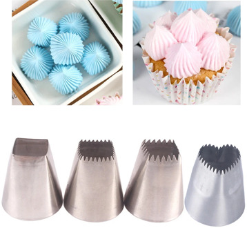 3pcs Heart Shape Big Nozzles For Cake Cream Piping Tips Square Nozzles Icing Piping Nozzles Cookie Cupcake Cake Decorating Tips