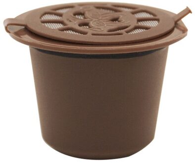 3pcs herbruikbare hervulbare nespresso Koffie zoete filter Capsule Met Lepel en borstel geen Dolce Gusto gereedschap Accessoires Nestle Cafe bruin