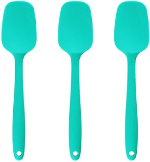 3Pcs Hittebestendige Mengen Schraper Koken Restaurant Opknoping Silicone Spatel Set Keukengerei Schop Bakken Makkelijk Schoon groen