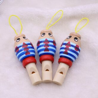 3Pcs Houten Cartoon Dier Fluitjes Educatief Muziek Instrument Geluiden Speelgoed Voor Baby Kids (Willekeurige Kleur)