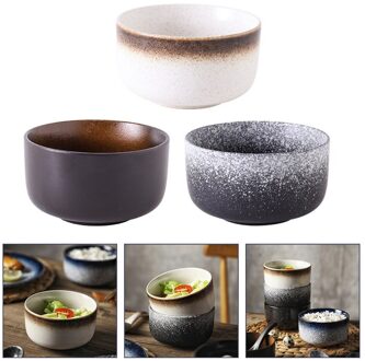 3Pcs Keramische Kom Japanse Stijl Diepe Interieur Soepkom Noedelkom Servies