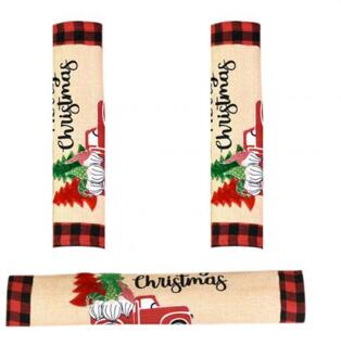 3Pcs Kerst Koelkast Magnetron Deurgreep Cover Mouw Decoratie Handlecover Beschermhoes Kerst Decoratie Car