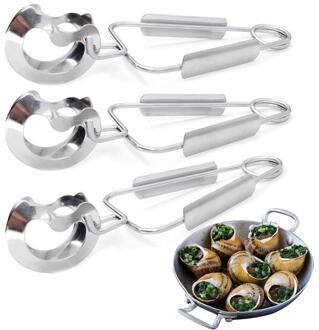 3Pcs Keuken Tang Rvs Creatieve Lente Voedsel Tong Koken Gereedschap Accessoires Voor Slak Keuken Gereedschap Bbq Accessoires