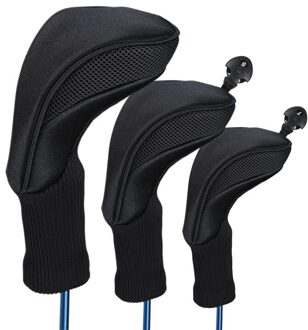 3pcs Lange Nek Golf Club Head Covers Hout Driver Bescherm Headcover Nummer Tag Fairway Golf Putter Cover Headcovers Accessoires