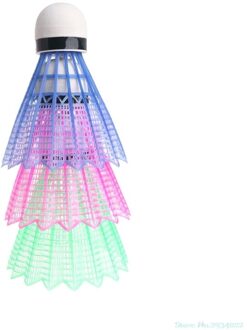 3Pcs Led Glowing Light Up Plastic Badminton Shuttles Kleurrijke Verlichting Ballen T8NC rood blauw groen