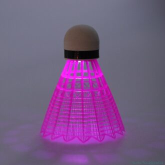 3Pcs Led Glowing Light Up Plastic Badminton Shuttles Kleurrijke Verlichting Ballen T8NC Roze