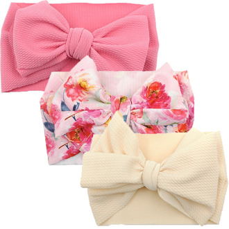 3Pcs/lot Nylon Bowknot Baby Girls Headband Infant Turban Headwraps Newborns Photography Props Haarband Baby Hair Accessories