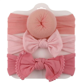 3Pcs/Lot Solid Donuts Soft Baby Headband Fashion Elastic Nylon Hair Bands Hair Bow Topknot Headwrap Newborn Hair Accessories