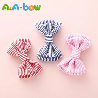 3pcs/lot Striped Hair Bow Hair Clips For Babys And Kids Hairpins Girls DIY Hair Bows Headbands Hair Accessories
