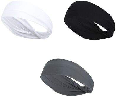 3Pcs Mannen Vrouwen Zweetband Sport Hoofdband Stretch Elastische Yoga Running Haar Band Outdoor Sport Headwrap Fitness Sport Veiligheid