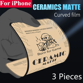 3PCS Matte Frosted Soft Ceramics Tempered Glass for IPhone 11 Pro X XS Max XR Screen Protector Mobile Phone Accessories
